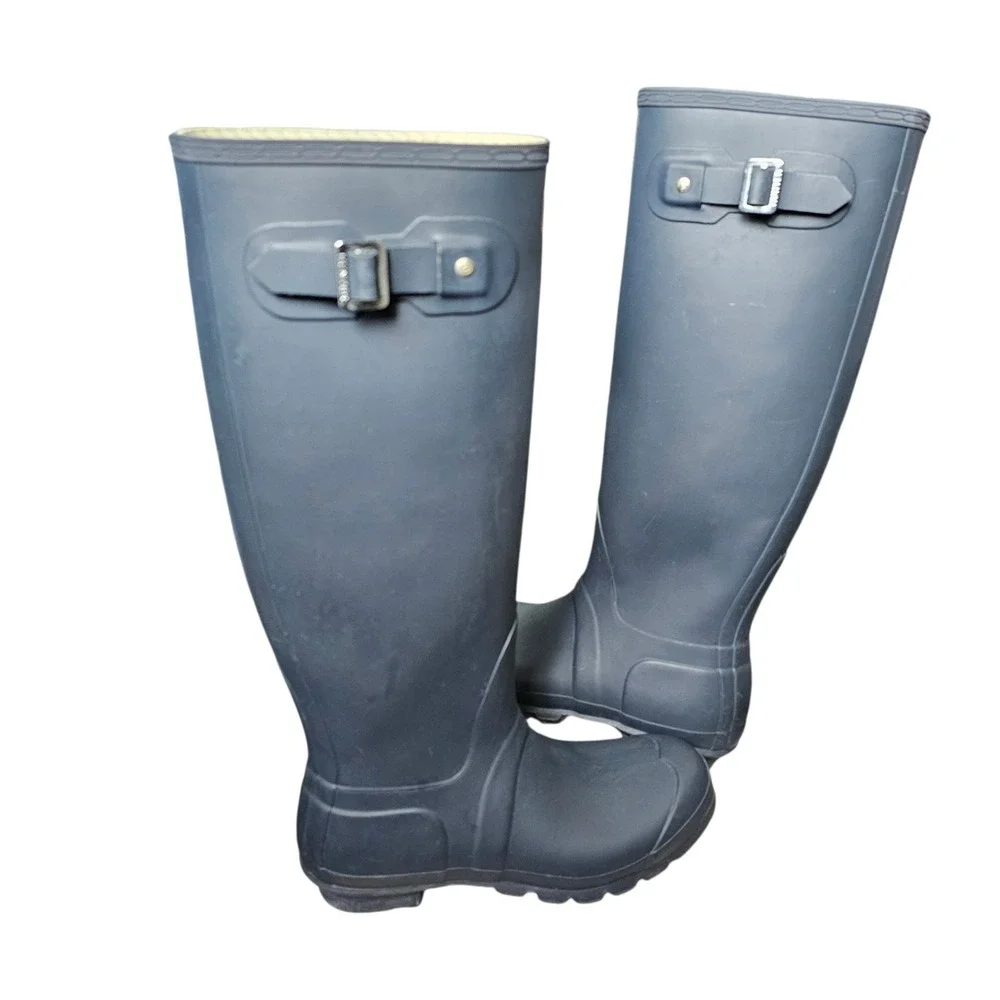 Hunter Gray Tall Rubber Rain Boots US Size 7M/8F Size EU 39